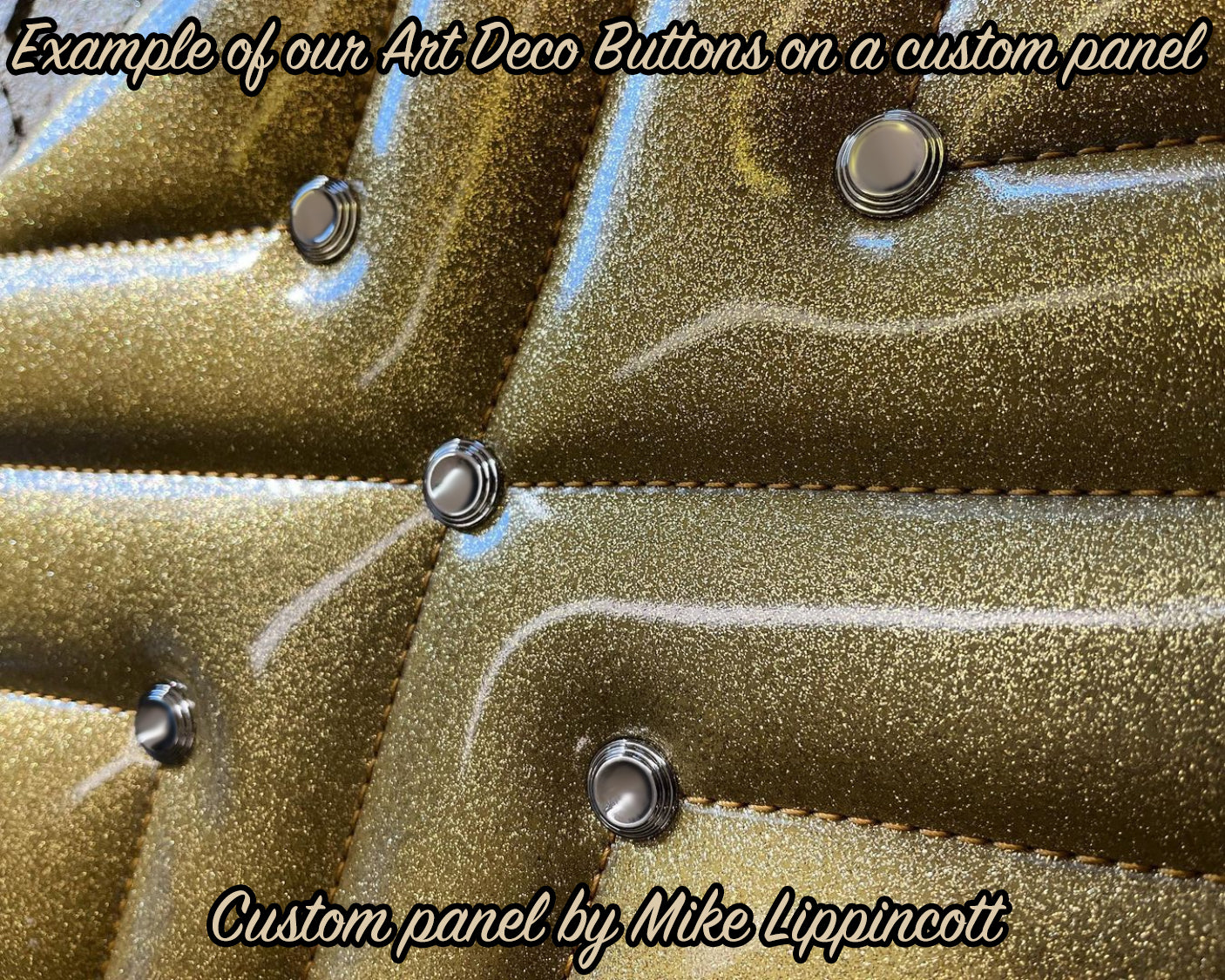 10-Pack - Art Deco Button - Chrome