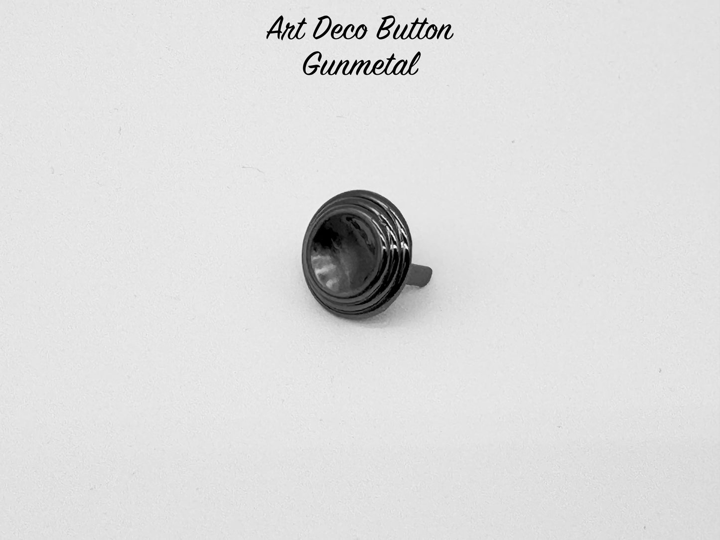 10-Pack - Art Deco Button - Gunmetal