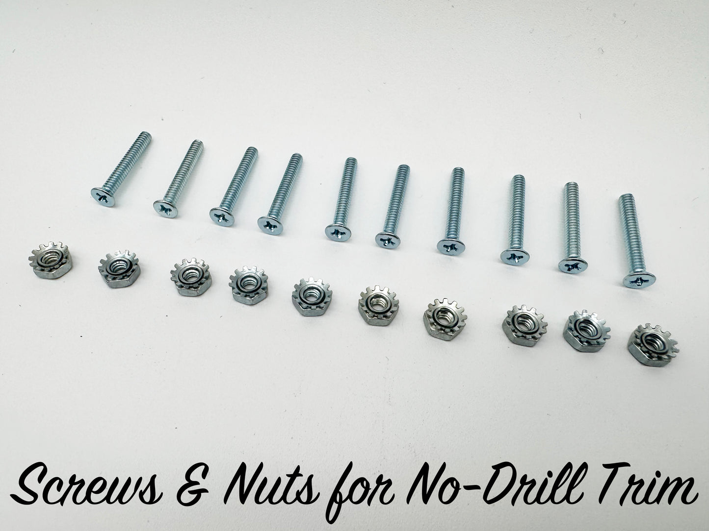 Screws & Nuts for No-Drill Aluminum Trim - Package of 10 screws and 10 nuts