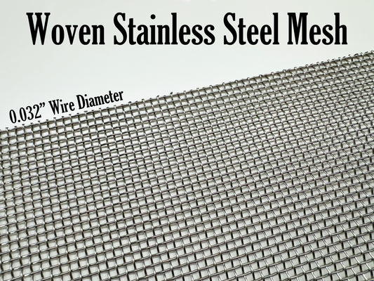 Woven Stainless Steel Mesh Sheet - 0.032" Wire Diameter