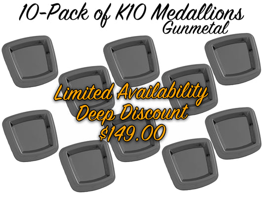 10-Pack of K10 Medallions - GUNMETAL - LIMITED AVAILABILITY DEEP DISCOUNT