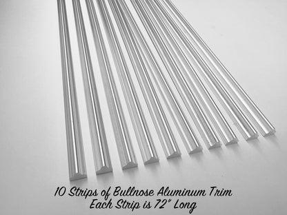 Bullnose Aluminum Trim - 72" Strip