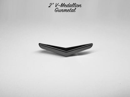 10-Pack of 2" V-Medallions - GUNMETAL - LIMITED AVAILABILITY DEEP DISCOUNT