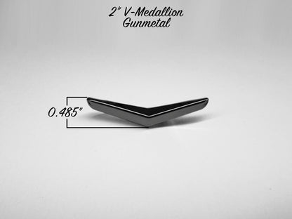 10-Pack of 2" V-Medallions - GUNMETAL - LIMITED AVAILABILITY DEEP DISCOUNT