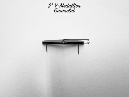 10-Pack of 2" V-Medallions - GUNMETAL - LIMITED AVAILABILITY DEEP DISCOUNT