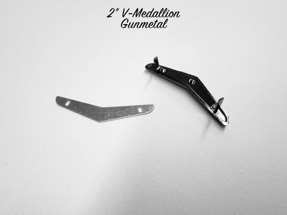 10-Pack of 2" V-Medallions - GUNMETAL - LIMITED AVAILABILITY DEEP DISCOUNT