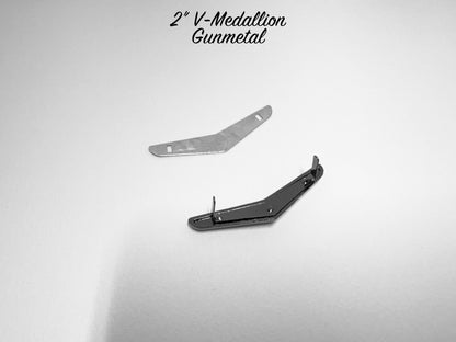 10-Pack of 2" V-Medallions - GUNMETAL - LIMITED AVAILABILITY DEEP DISCOUNT