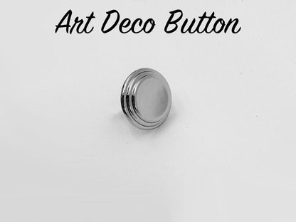 Art Deco Button - Chrome