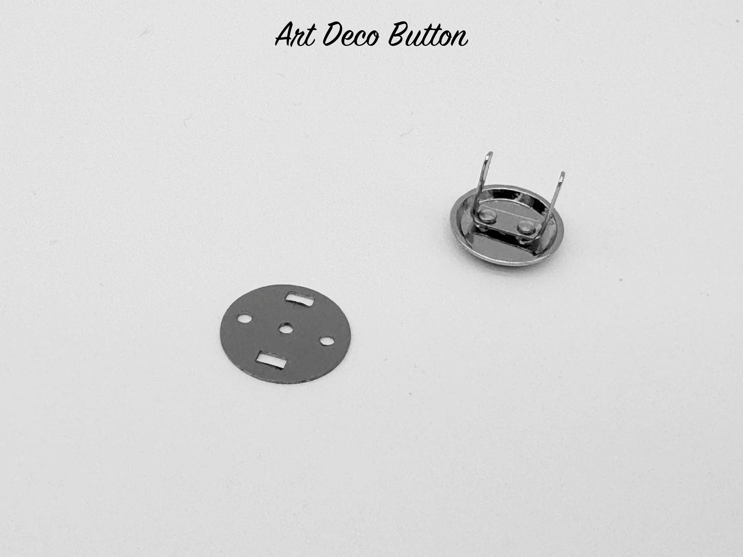 Art Deco Button - Chrome