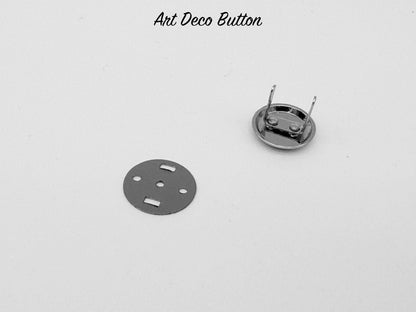 Art Deco Button - Chrome