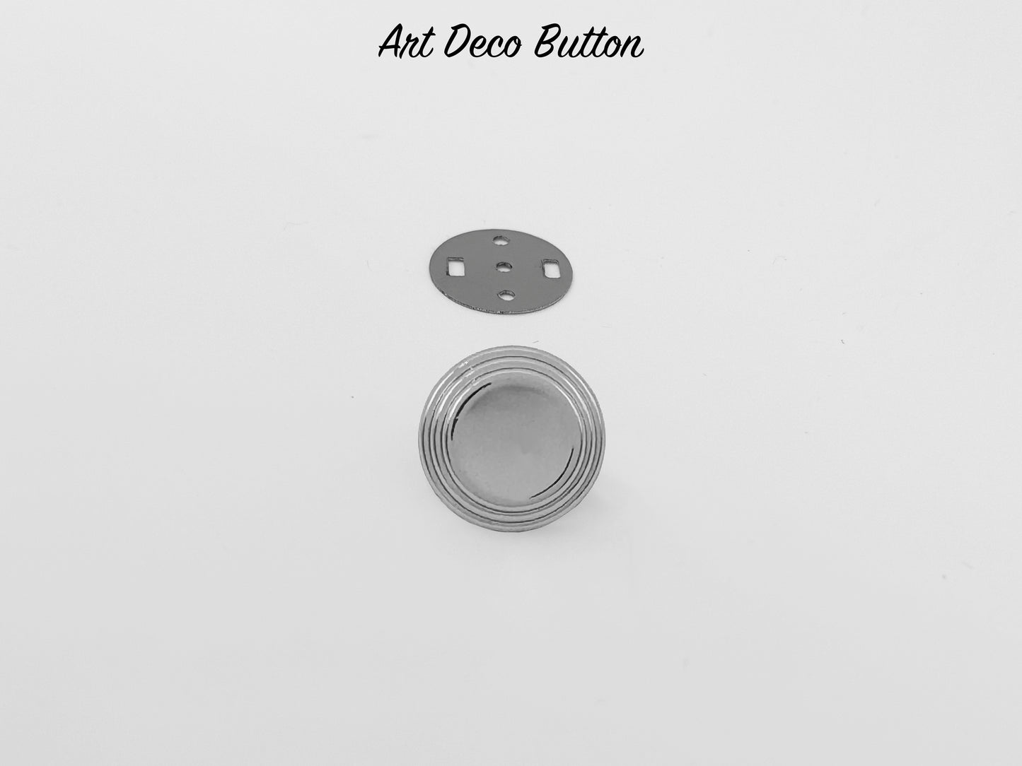 Art Deco Button - Chrome