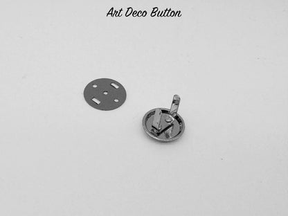 Art Deco Button - Chrome