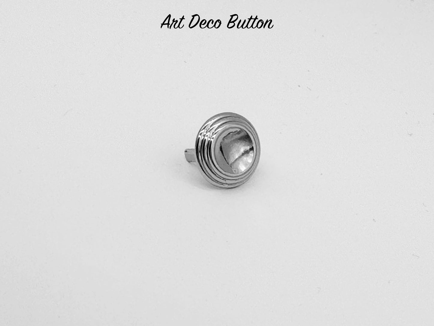 Art Deco Button - Chrome