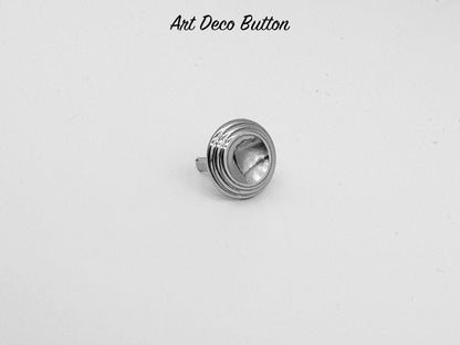 Art Deco Button - Chrome