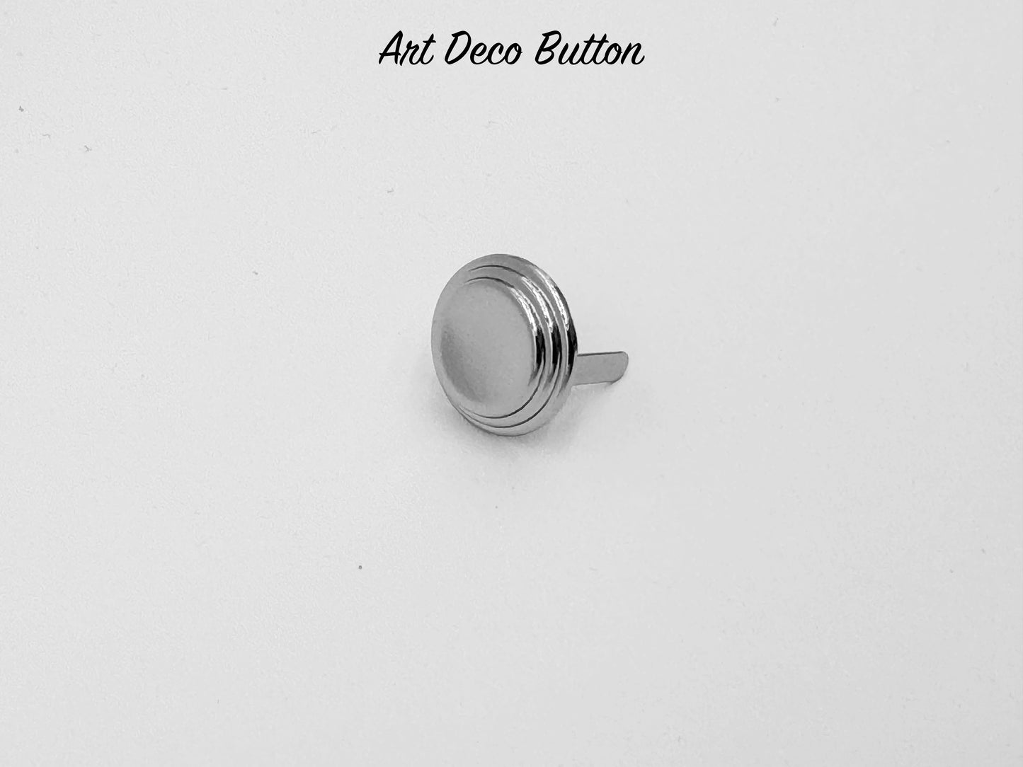 Art Deco Button - Chrome