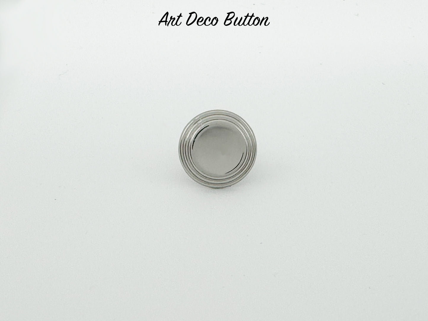 Art Deco Button - Chrome