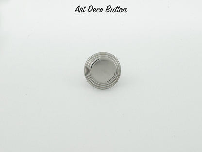 Art Deco Button - Chrome