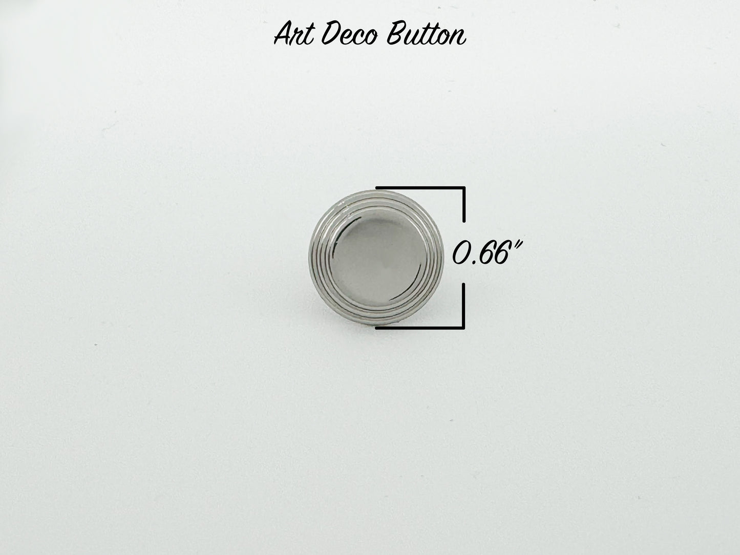 Art Deco Button - Chrome