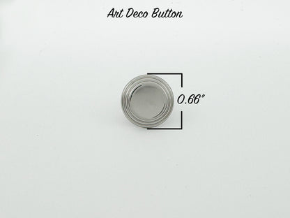 Art Deco Button - Chrome