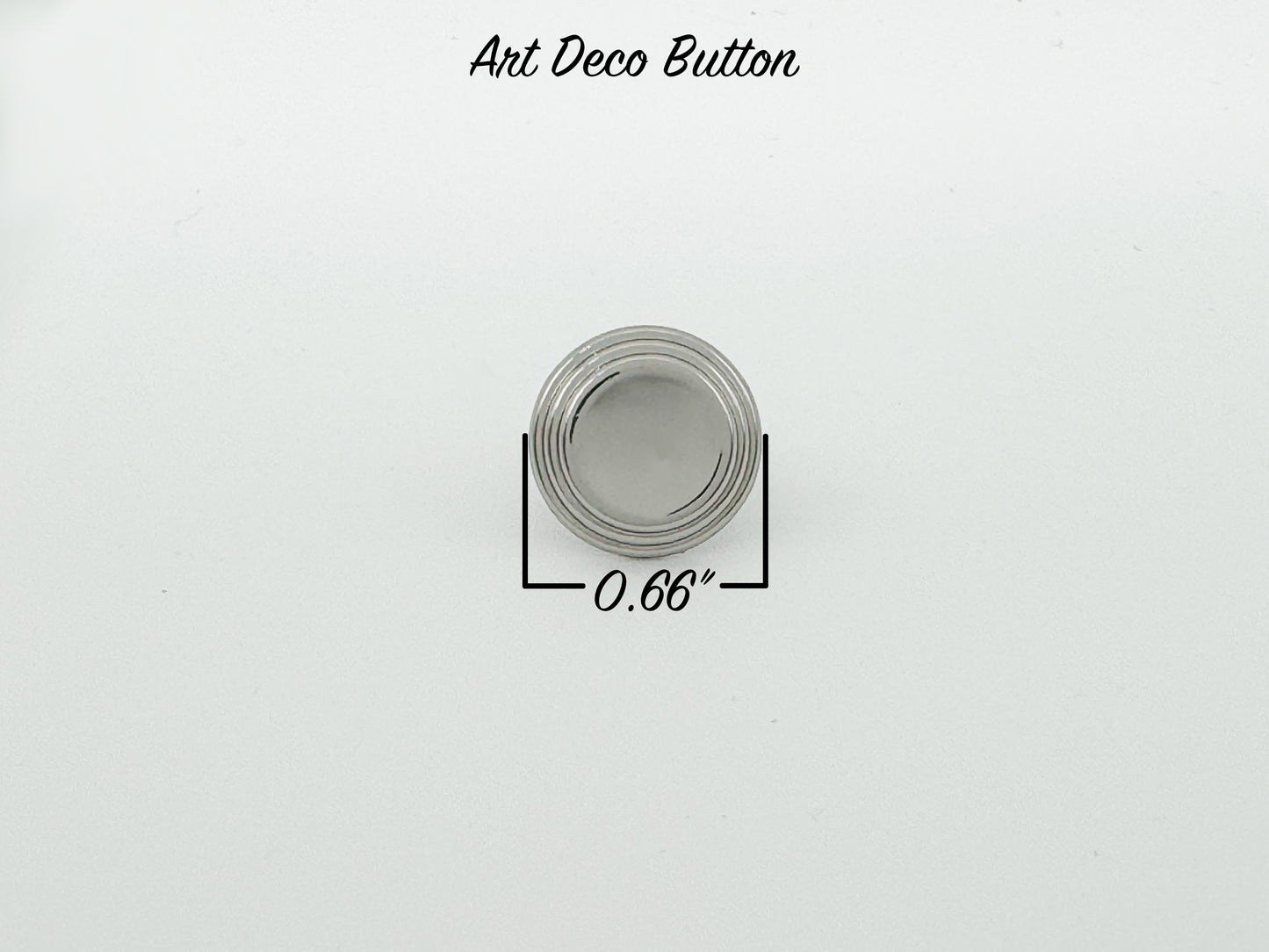 Art Deco Button - Chrome