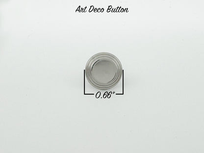 Art Deco Button - Chrome