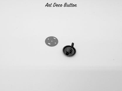 Art Deco Button - Gunmetal