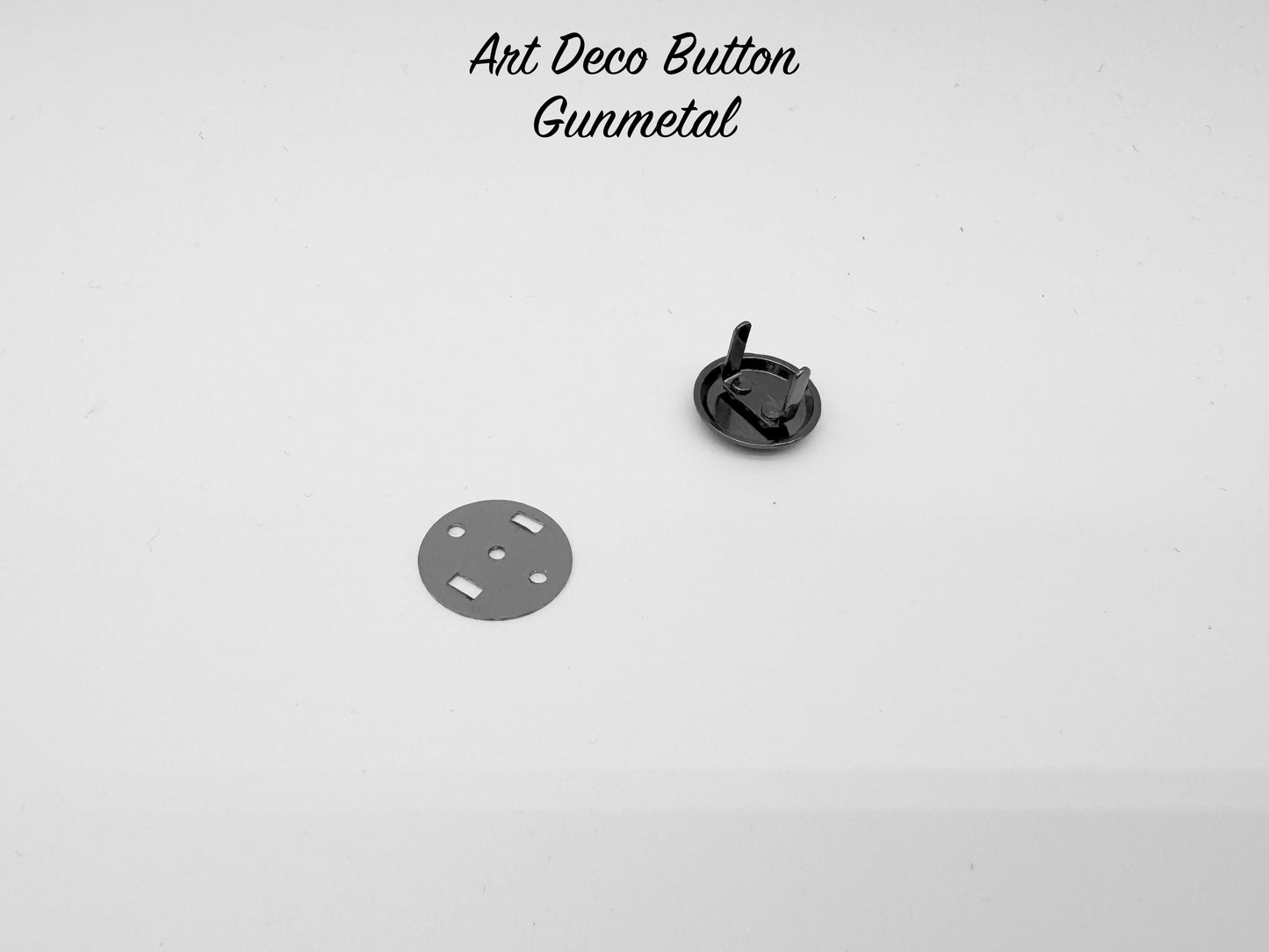 Art Deco Button - Gunmetal