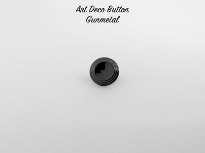 Art Deco Button - Gunmetal