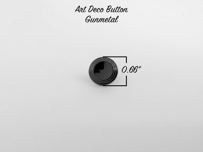 Art Deco Button - Gunmetal