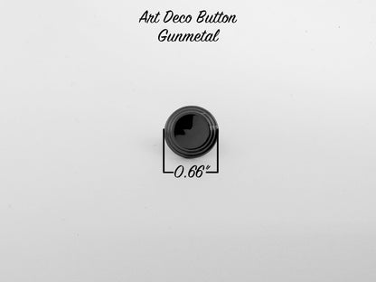 Art Deco Button - Gunmetal