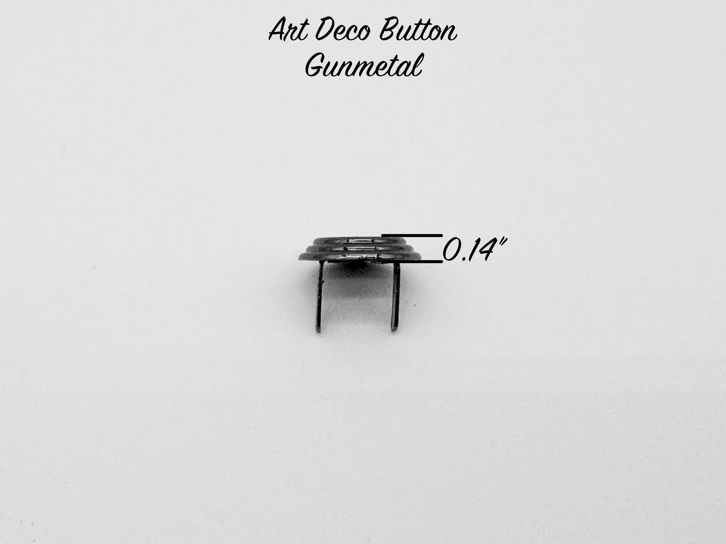 Art Deco Button - Gunmetal