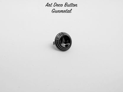 Art Deco Button - Gunmetal