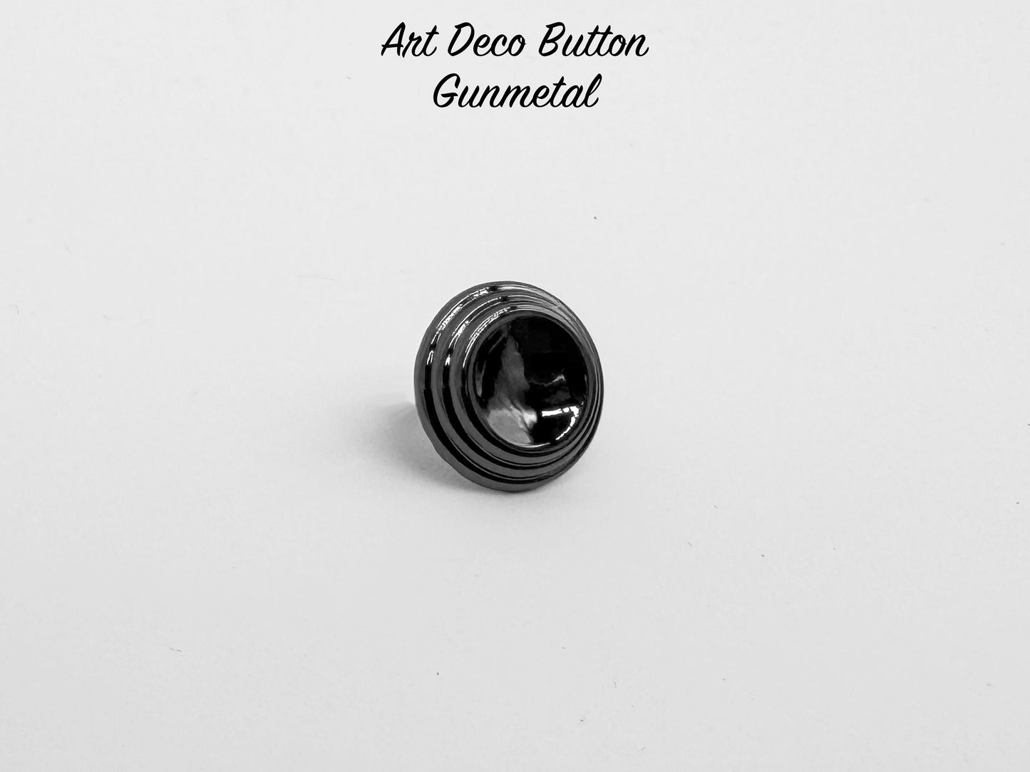 Art Deco Button - Gunmetal