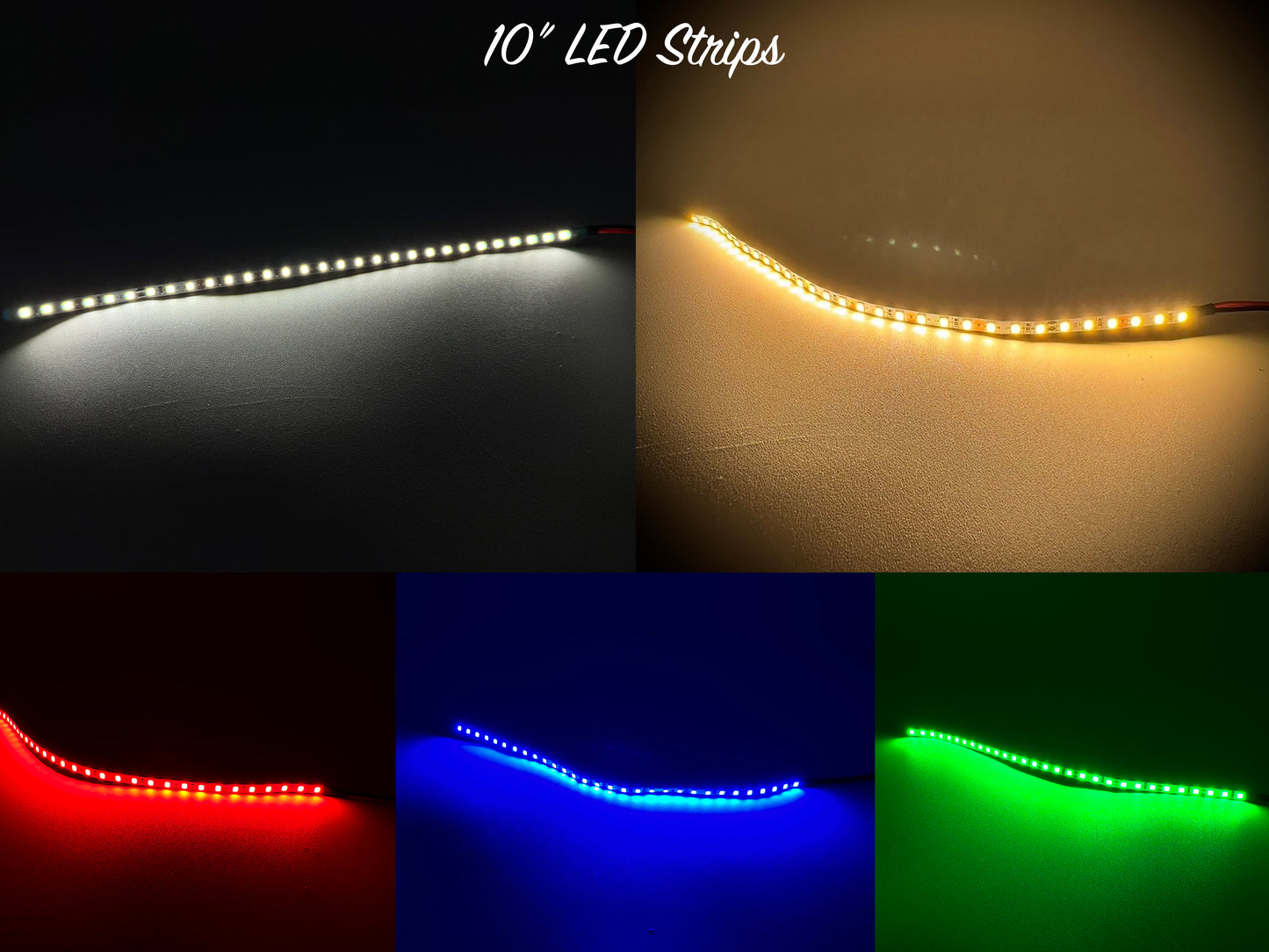 Narrow LED Light Strip - 10" Long - 5 Colors Available