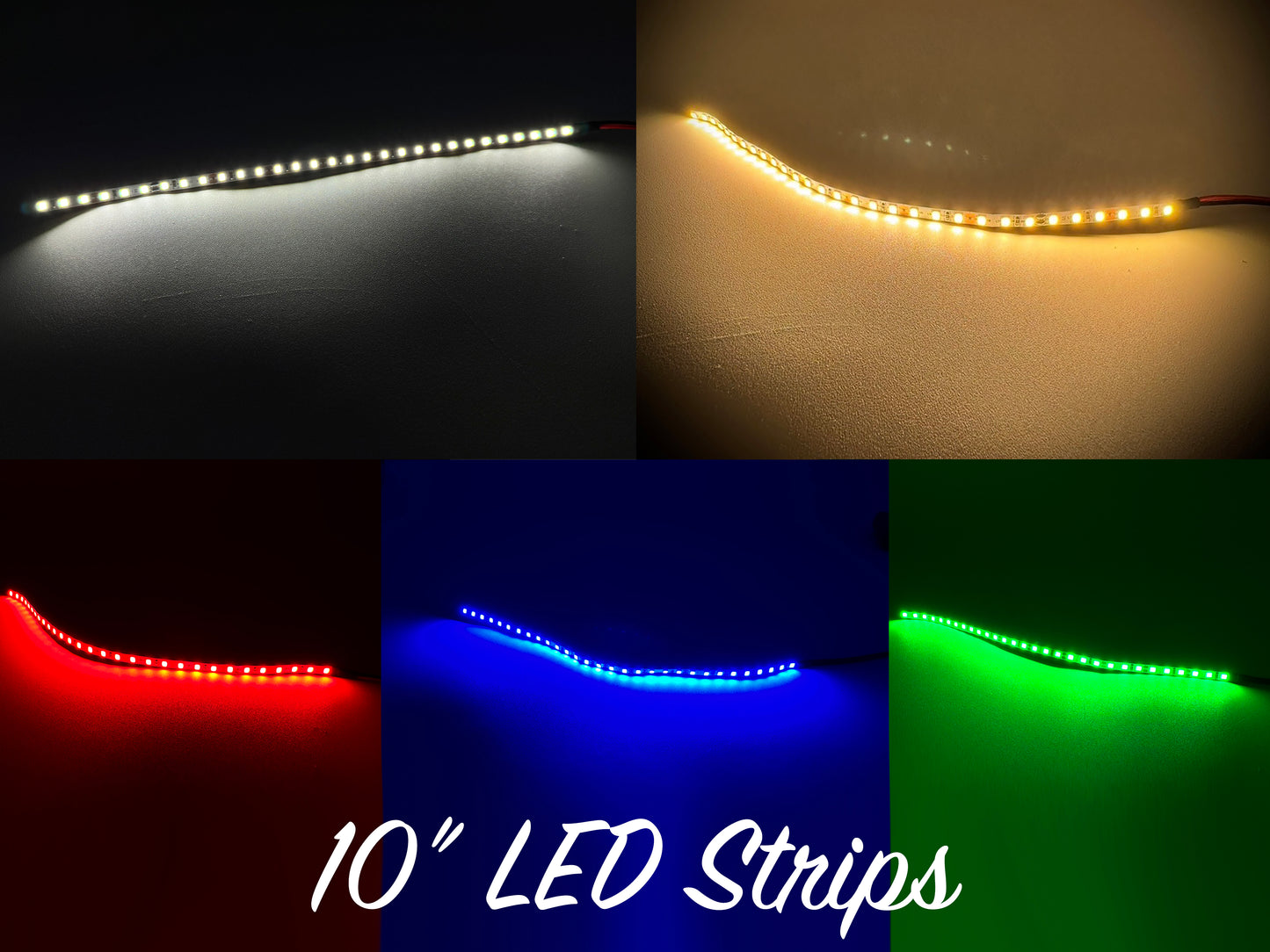 Narrow LED Light Strip - 10" Long - 5 Colors Available