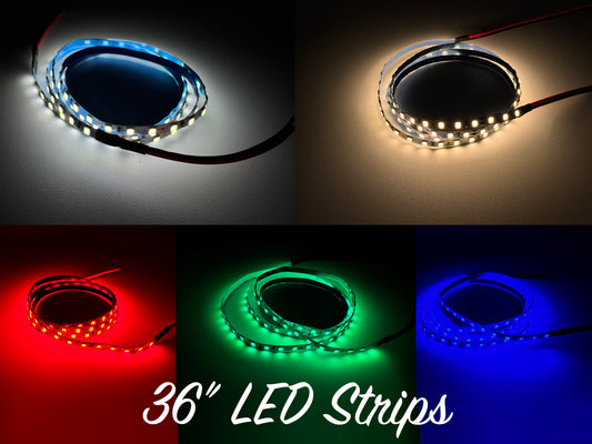 Narrow LED Light Strip - 36" Long - 5 Colors Available