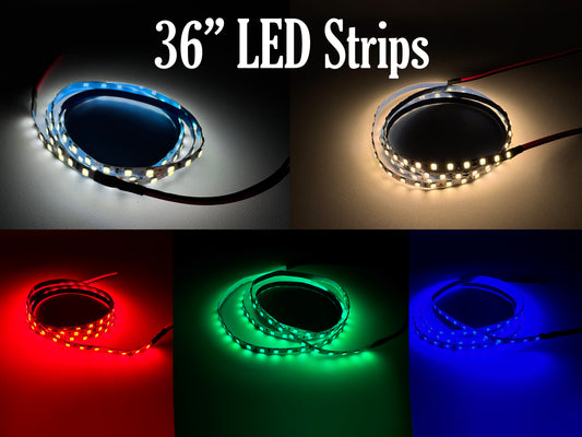 Narrow LED Light Strip - 36" Long - 5 Colors Available