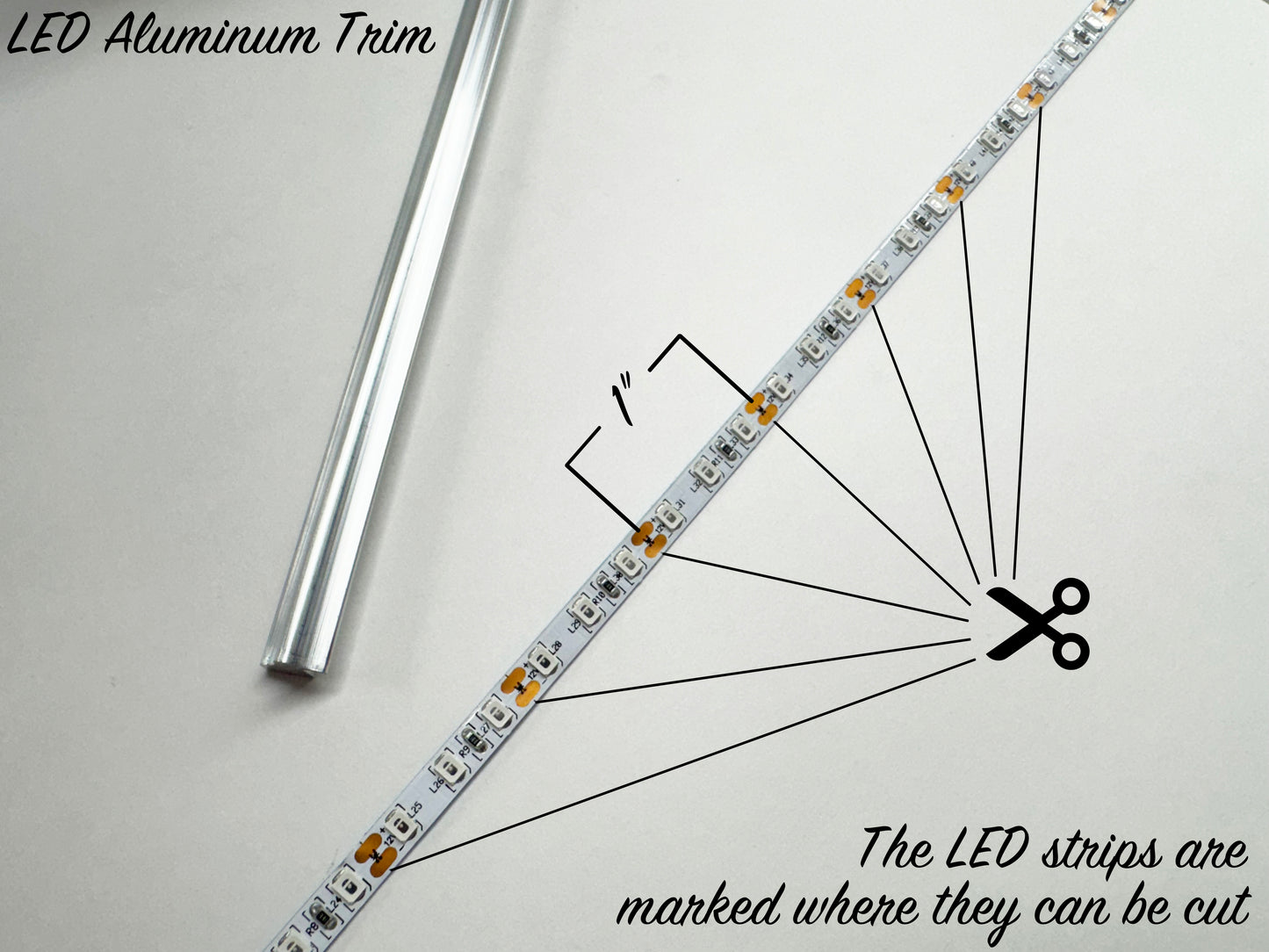 LED Aluminum Trim - 72" Strip