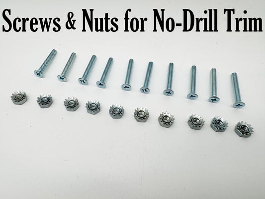Screws & Nuts for No-Drill Aluminum Trim - Package of 10 screws and 10 nuts