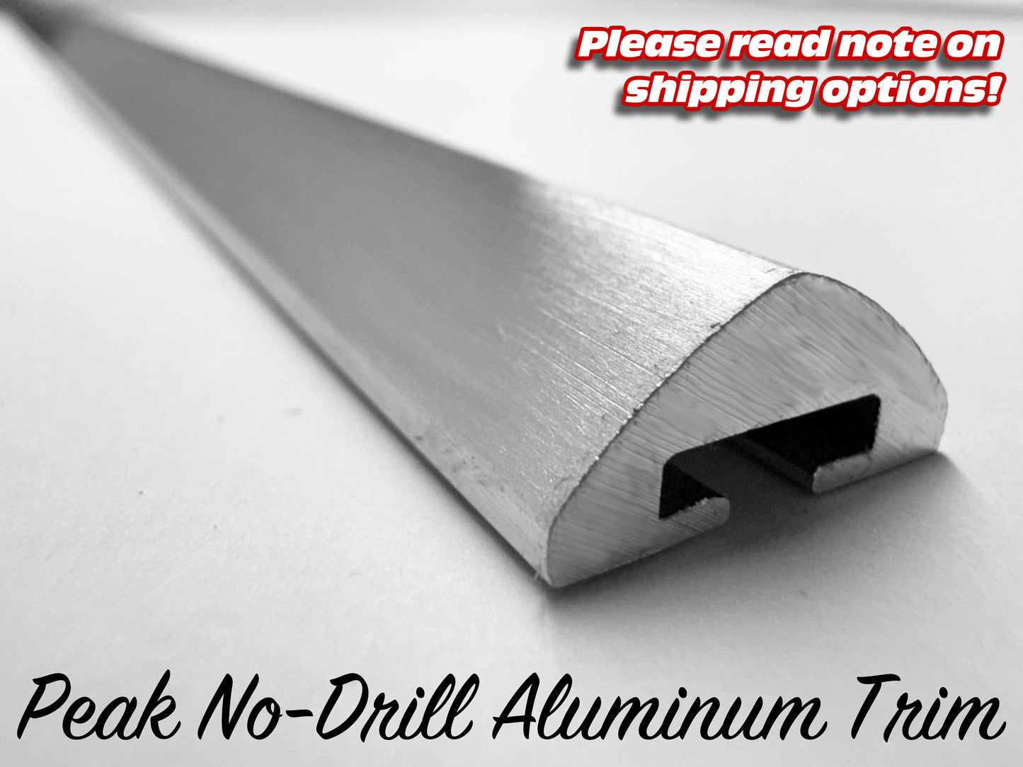 Peak No-Drill Aluminum Trim - 72" Strip - LOW STOCK - 4 STRIPS IN STOCK AS OF 9/10/25, PLEASE CALL TO ORDER