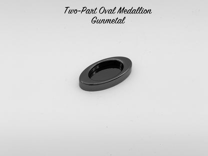 Two-Part Oval Medallion - Gunmetal