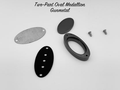 Two-Part Oval Medallion - Gunmetal