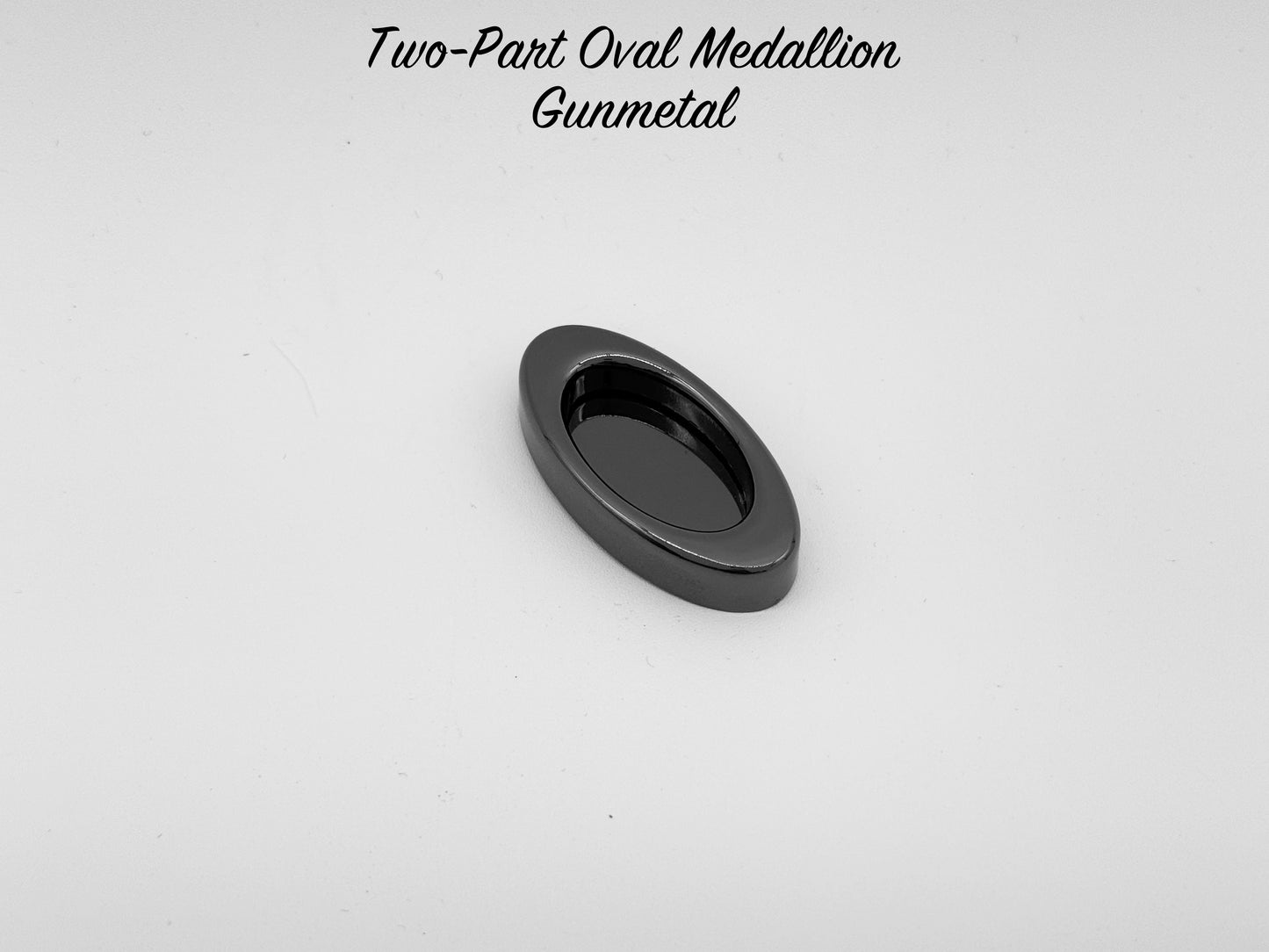 Two-Part Oval Medallion - Gunmetal