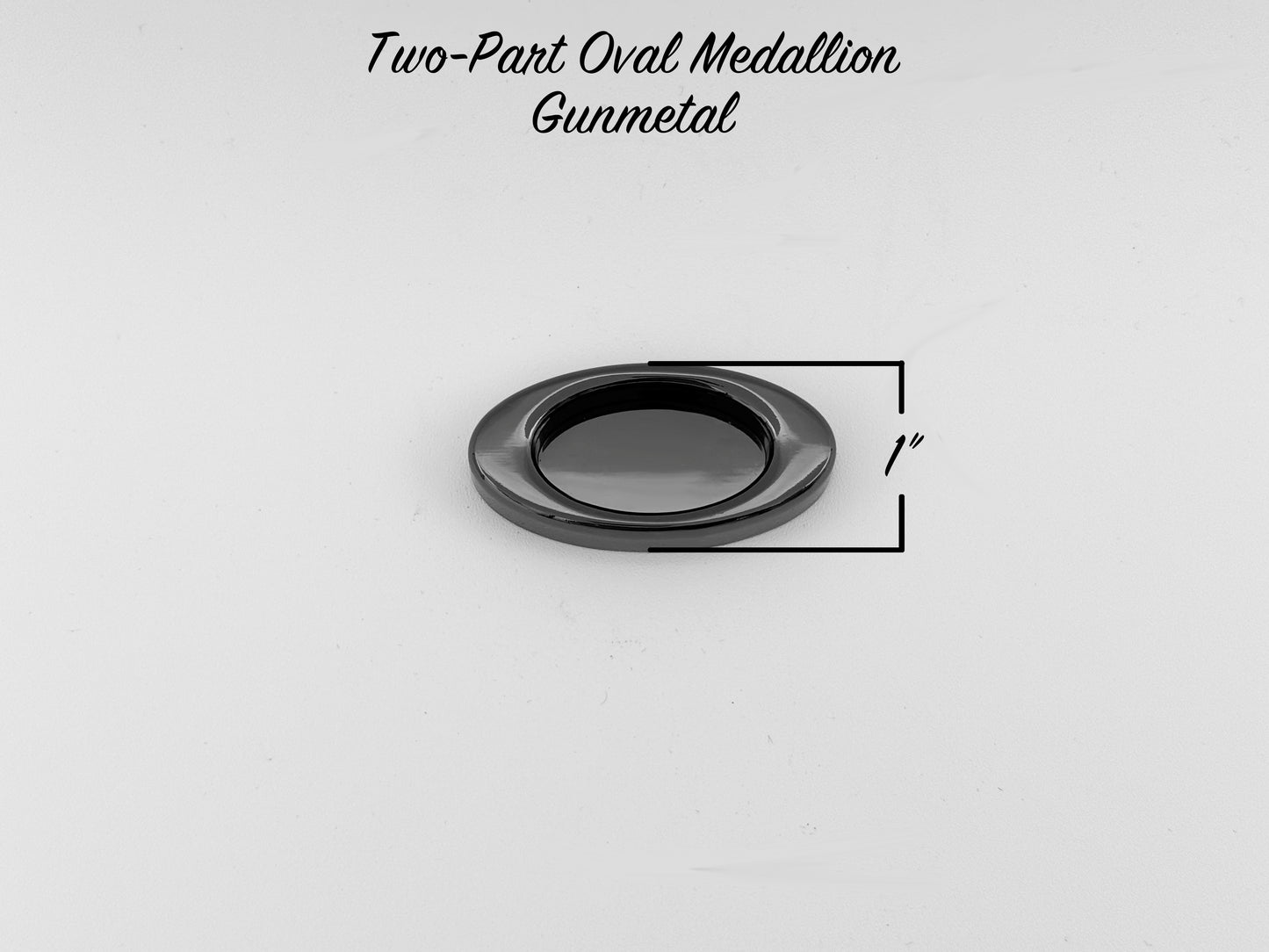 Two-Part Oval Medallion - Gunmetal