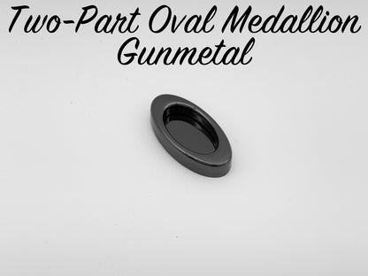 Two-Part Oval Medallion - Gunmetal